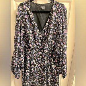 City Chic Floral Print Wrap Dress